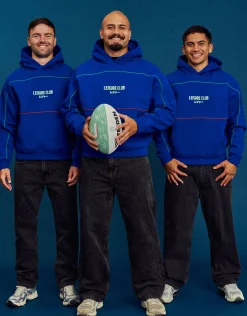 Leisure Club Team Oversized Hoodie in Blue
