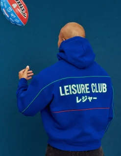 Leisure Club Team Oversized Hoodie in Maroon
