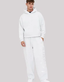 Leisure Embroidered Oversized Hoodie in Ice Blue