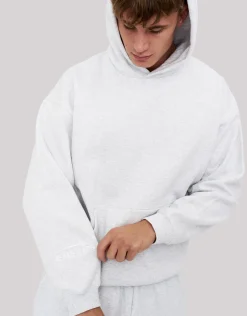 Leisure Embroidered Oversized Hoodie in Ice Blue