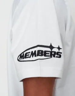 Leisure Embroidered Relaxed Fit T Shirt in Blanc