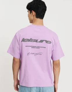 Leisure Relaxed Fit T Shirt in Neon Lilac