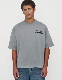 Leisure Summer Cropped Box Fit T Shirt in Pebble