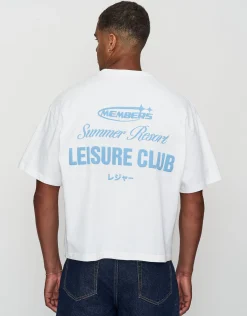 Leisure Summer Cropped Box Fit T Shirt in Blanc