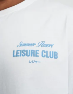 Leisure Summer Cropped Box Fit T Shirt in Blanc