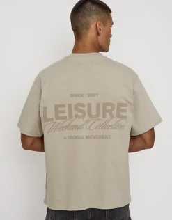 Leisure Weekend Collective Relaxed Fit T Shirt in Snow Marl