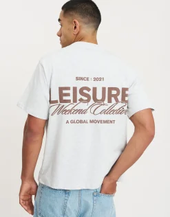 Leisure Weekend Collective Relaxed Fit T Shirt in Ecru