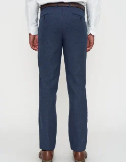 Linen Blend Slim Fit Suit Pants in Oat