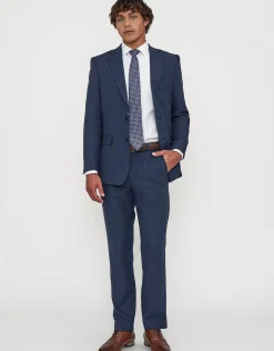Linen Blend Slim Fit Suit Pants in Oat