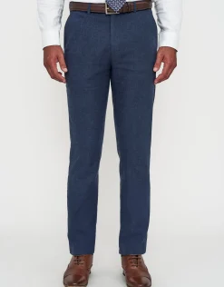 Linen Blend Slim Fit Suit Pants in Oat