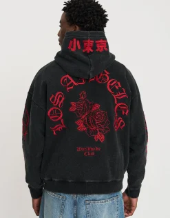 Los Angeles Rose Oversized Hoodie in Snow Marle