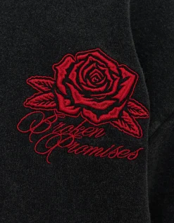 Los Angeles Rose Oversized Hoodie in Snow Marle