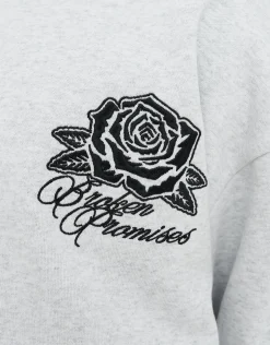 Los Angeles Rose Oversized Hoodie in Snow Marle
