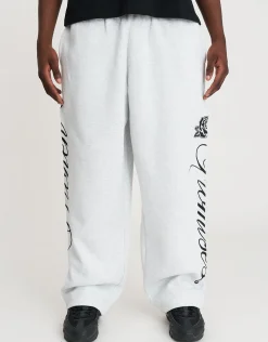 Los Angeles Rose Wide Leg Track Pants in Washed Black