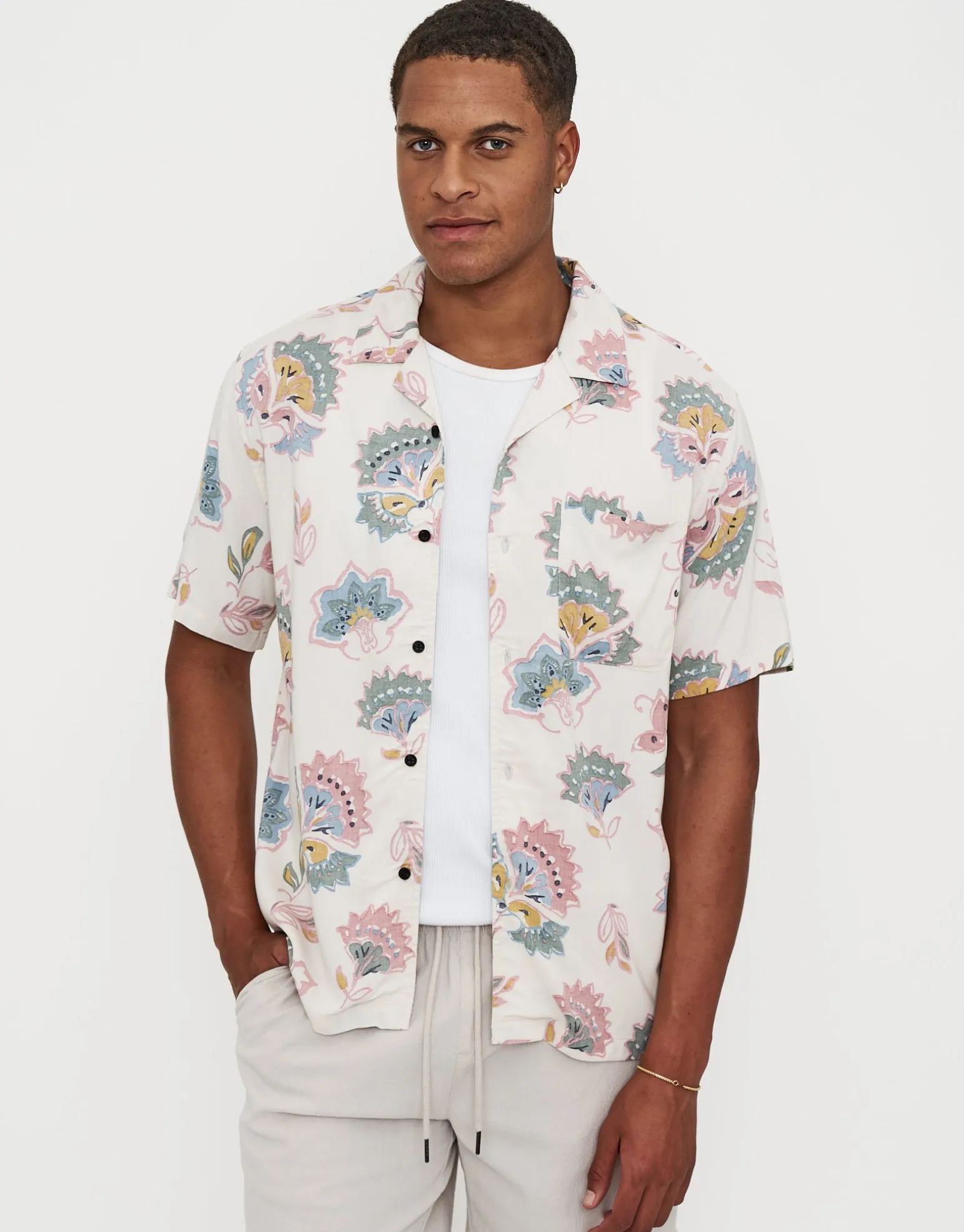 Lotus Short Sleeve Shirt in Ecru
