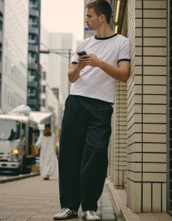 Madison Barrel Fit Pleated Pants in Black