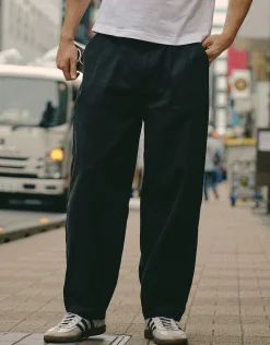 Madison Barrel Fit Pleated Pants in Bone