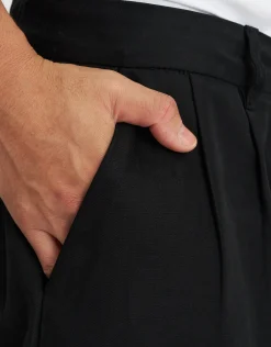 Madison Barrel Fit Pleated Pants in Bone