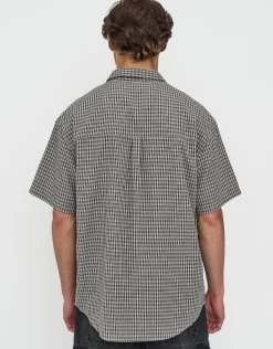 Madison Check Short Sleeve Shirt in Brown