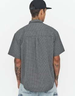 Madison Check Short Sleeve Shirt in Black