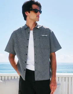 Madison Check Short Sleeve Shirt in Black