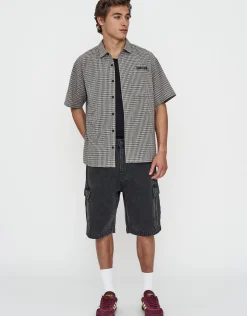 Madison Check Short Sleeve Shirt in Black