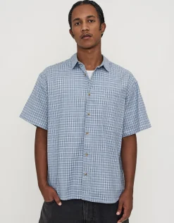 Madri Check Short Sleeve Shirt in Blue