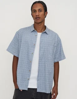 Madri Check Short Sleeve Shirt in Blue