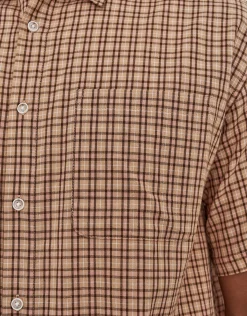 Manhattan Check Short Sleeve Shirt in Peach