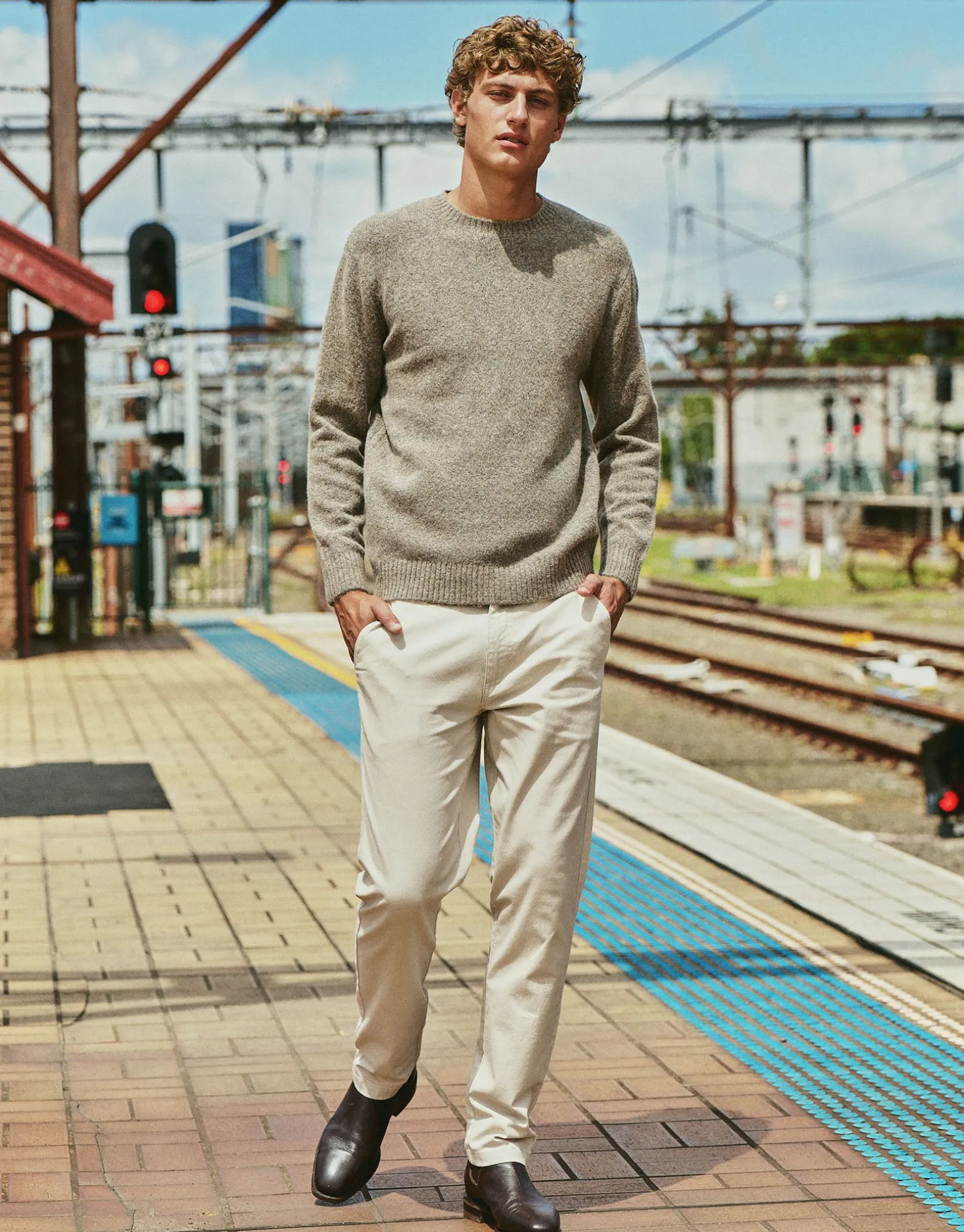 Melange Crew Neck Knit in Sand