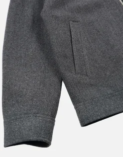 Melton Zip Through Jacket in Charcoal