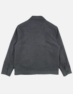 Melton Zip Through Jacket in Charcoal