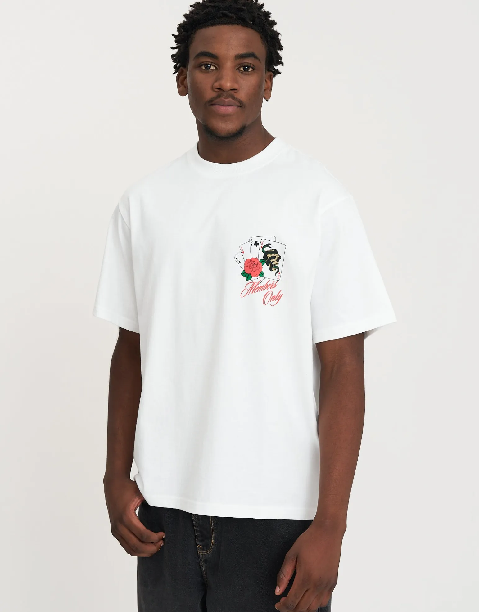 Members Only Relaxed Fit T Shirt in Blanc