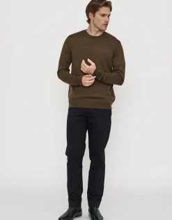 100% Merino Crew Neck Knit Jumper in Charcoal