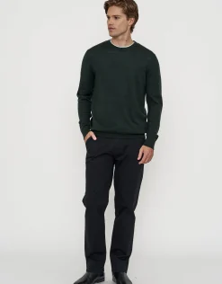 100% Merino Crew Neck Knit Jumper in Chocolate