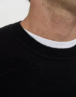 100% Merino Crew Neck Knit Jumper in Chocolate