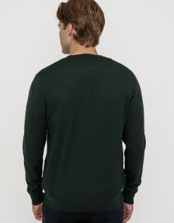 100% Merino Crew Neck Knit Jumper in Chocolate