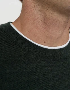 100% Merino Crew Neck Knit Jumper in Chocolate
