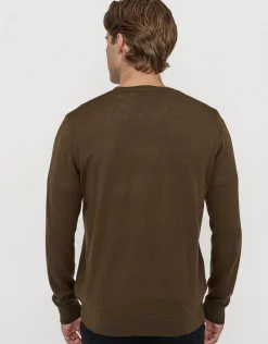 100% Merino Crew Neck Knit Jumper in Black