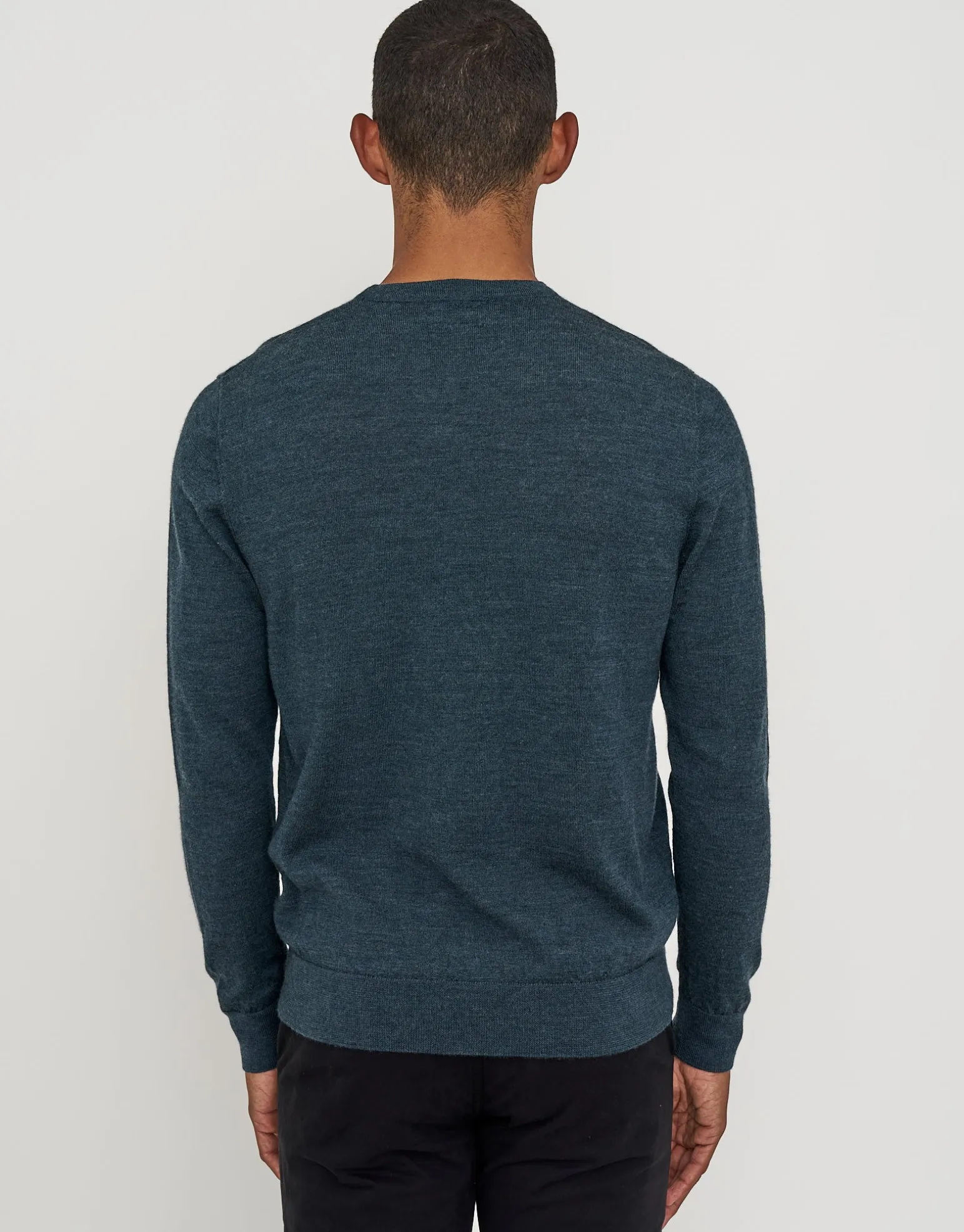 100% Merino Crew Neck Knit Jumper in Green
