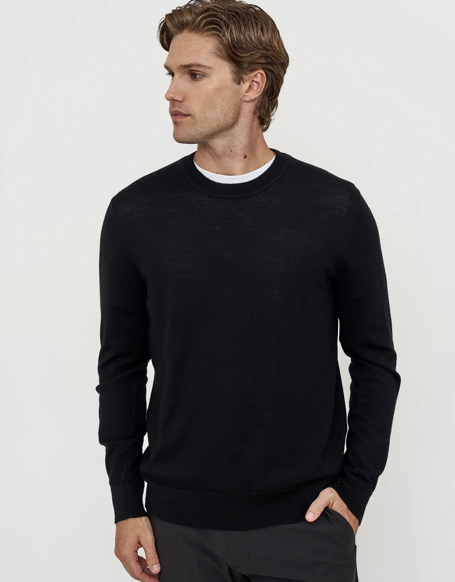 100% Merino Crew Neck Knit Jumper in Green