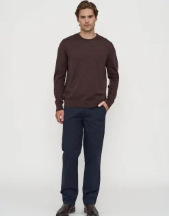 100% Merino Crew Neck Knit Jumper in Petrol
