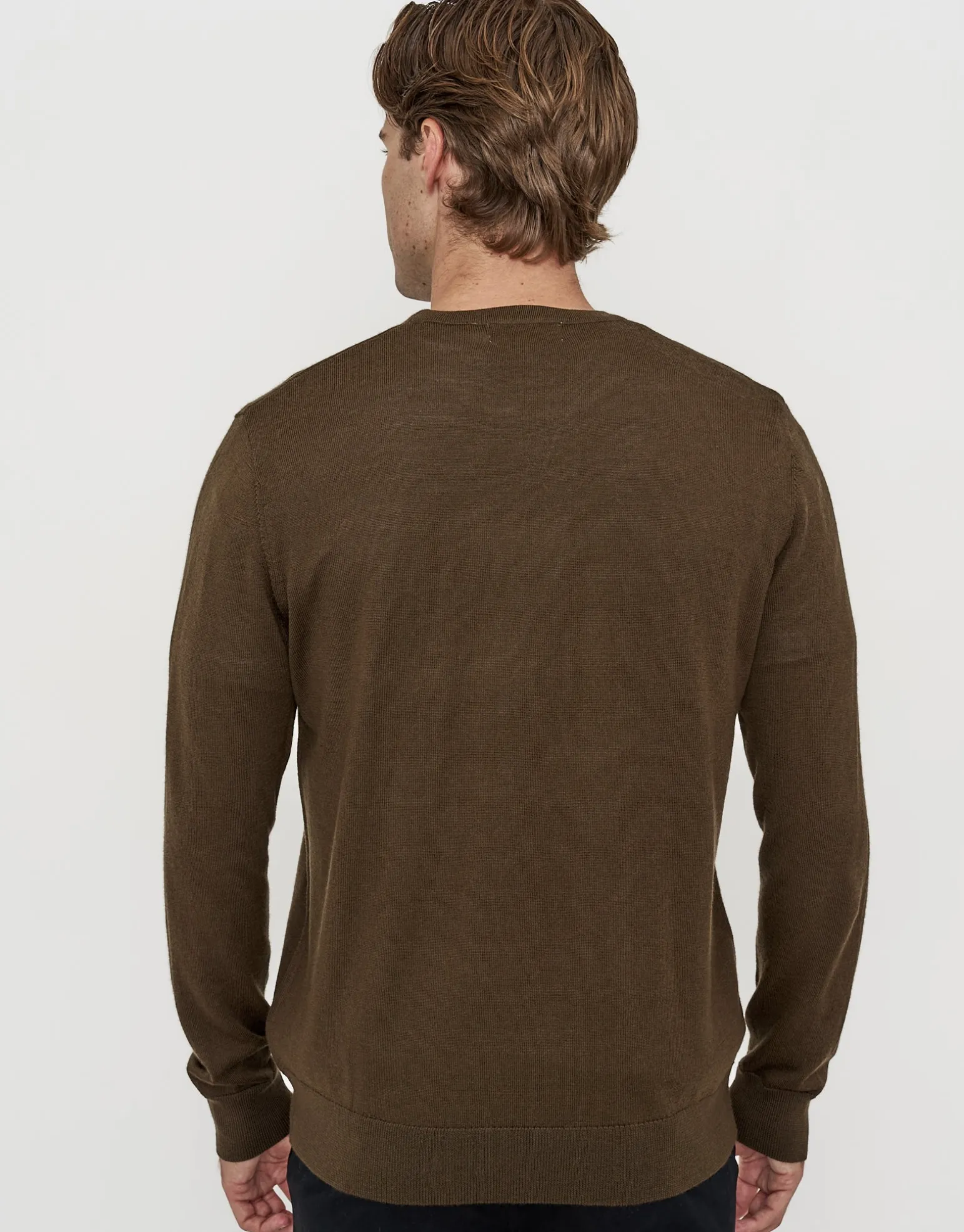 100% Merino Crew Neck Knit Jumper in Petrol