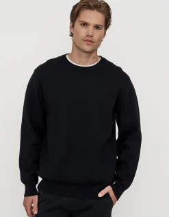 Milano Crew Neck Knit in Jet Black