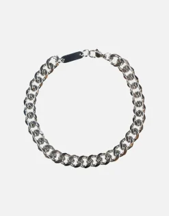 8mm Flat Curb Bracelet in Brushed Gold