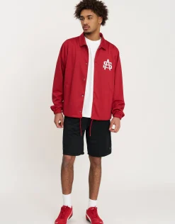Monogram Coach Jacket in Red