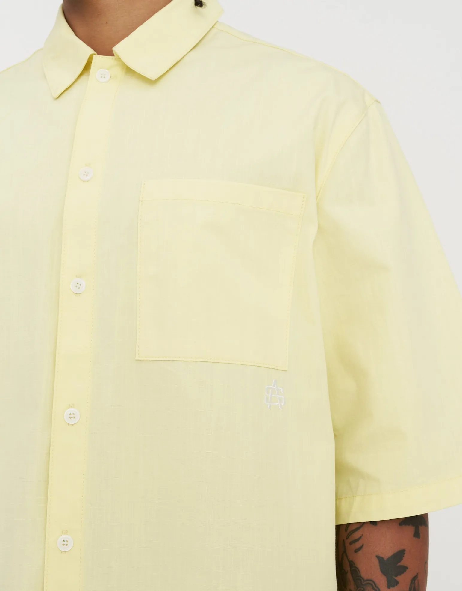 Monogram Short Sleeve Shirt in White