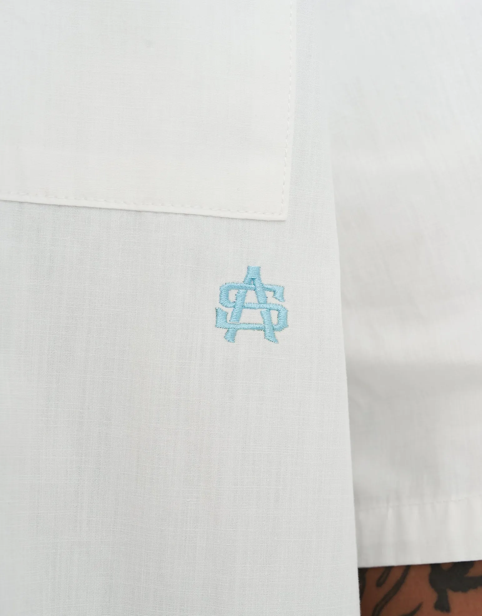 Monogram Short Sleeve Shirt in White