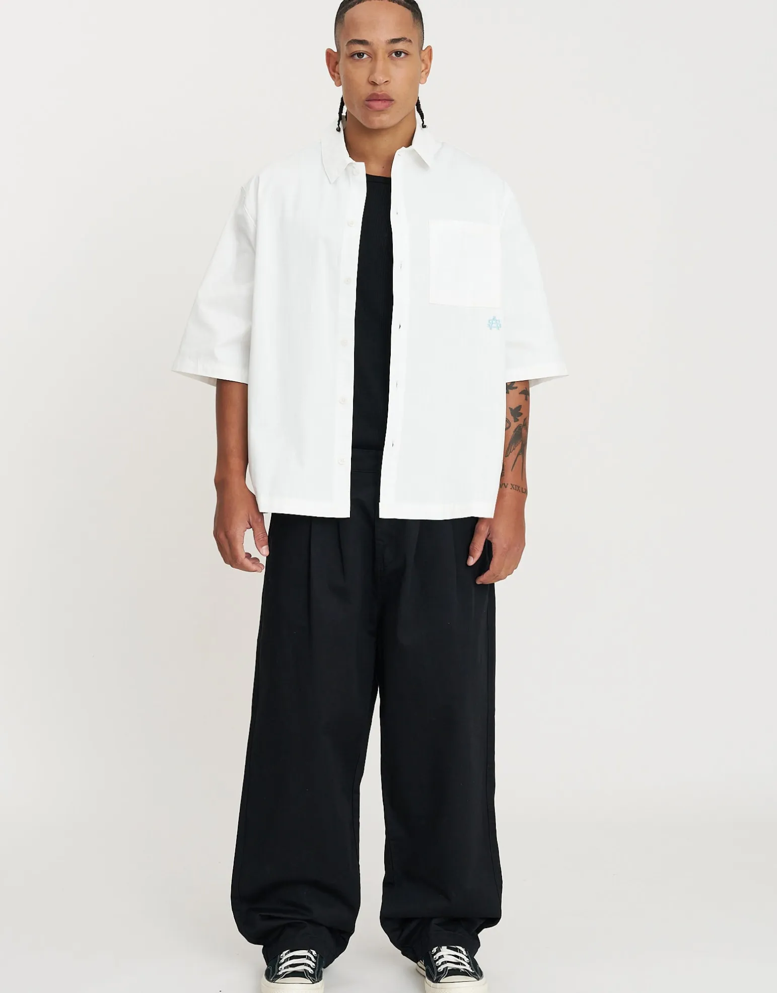 Monogram Short Sleeve Shirt in White