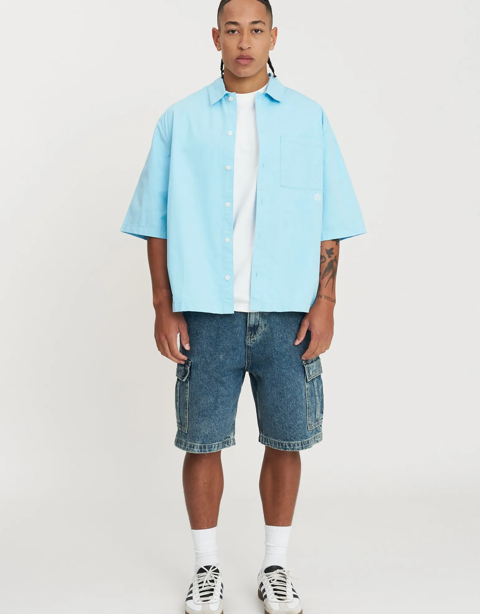 Monogram Short Sleeve Shirt in White